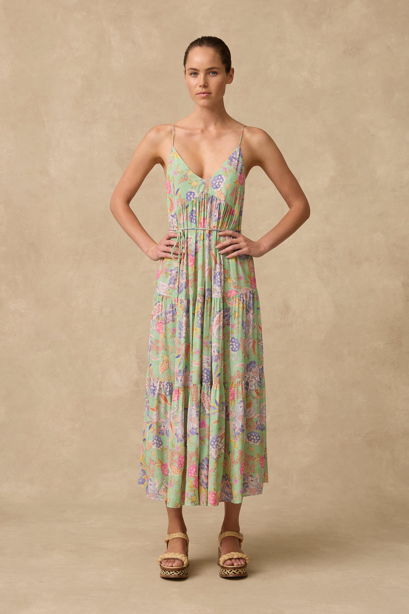 Jemma Tiered Midi Dress - Clothing - Monte & Lou