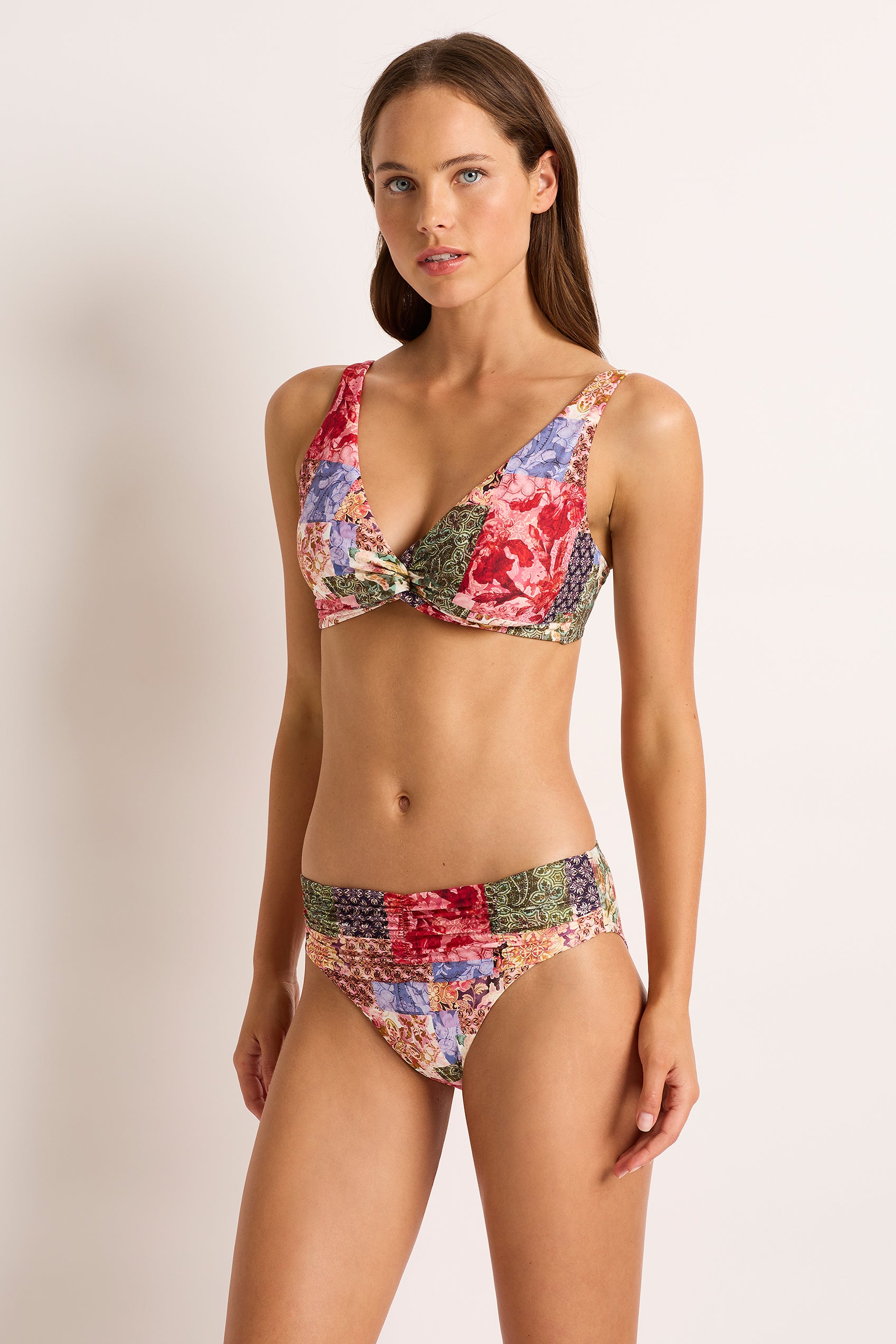 Frankie Mid Rise Ruched Pant - Bikini Bottoms - Monte & Lou
