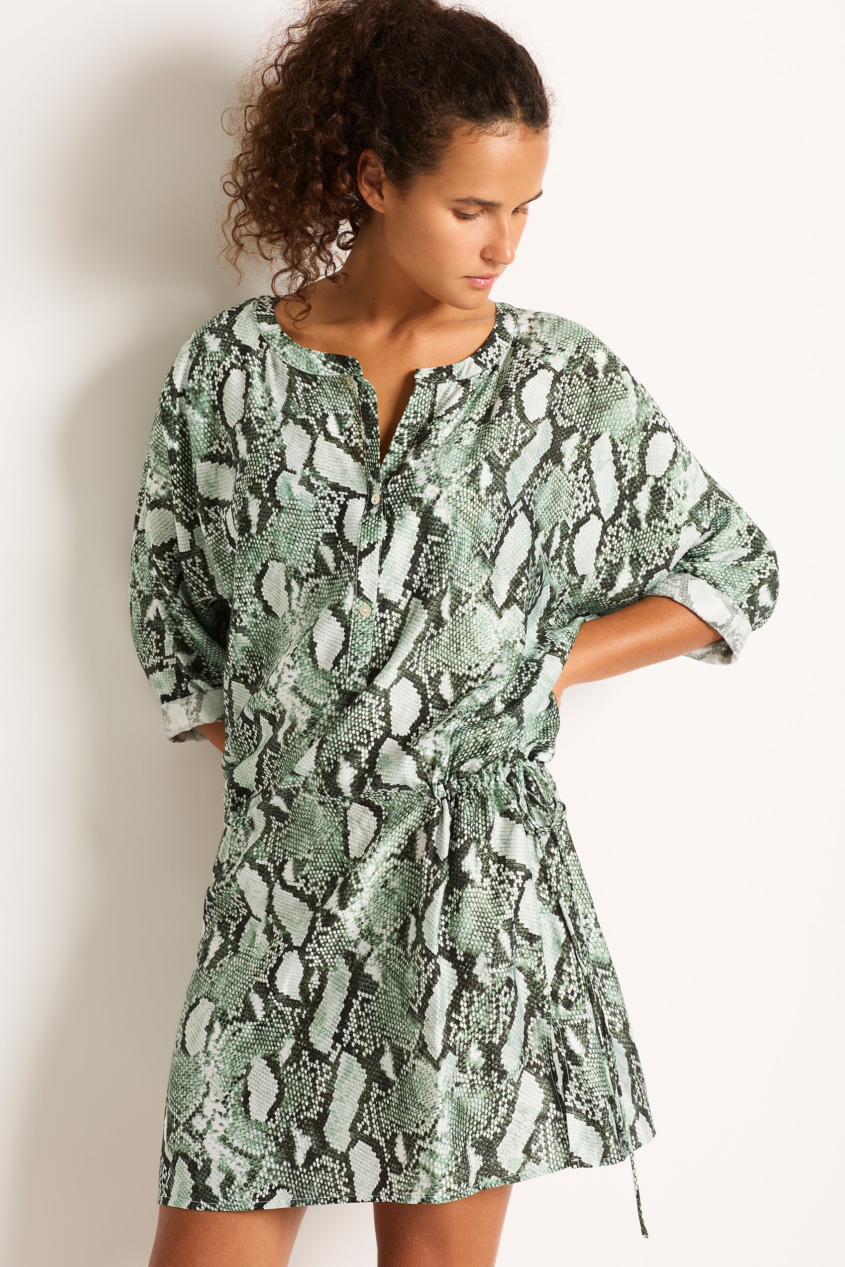 Karli 3/4 Sleeve Shirt Dress - Clothing - Monte & Lou