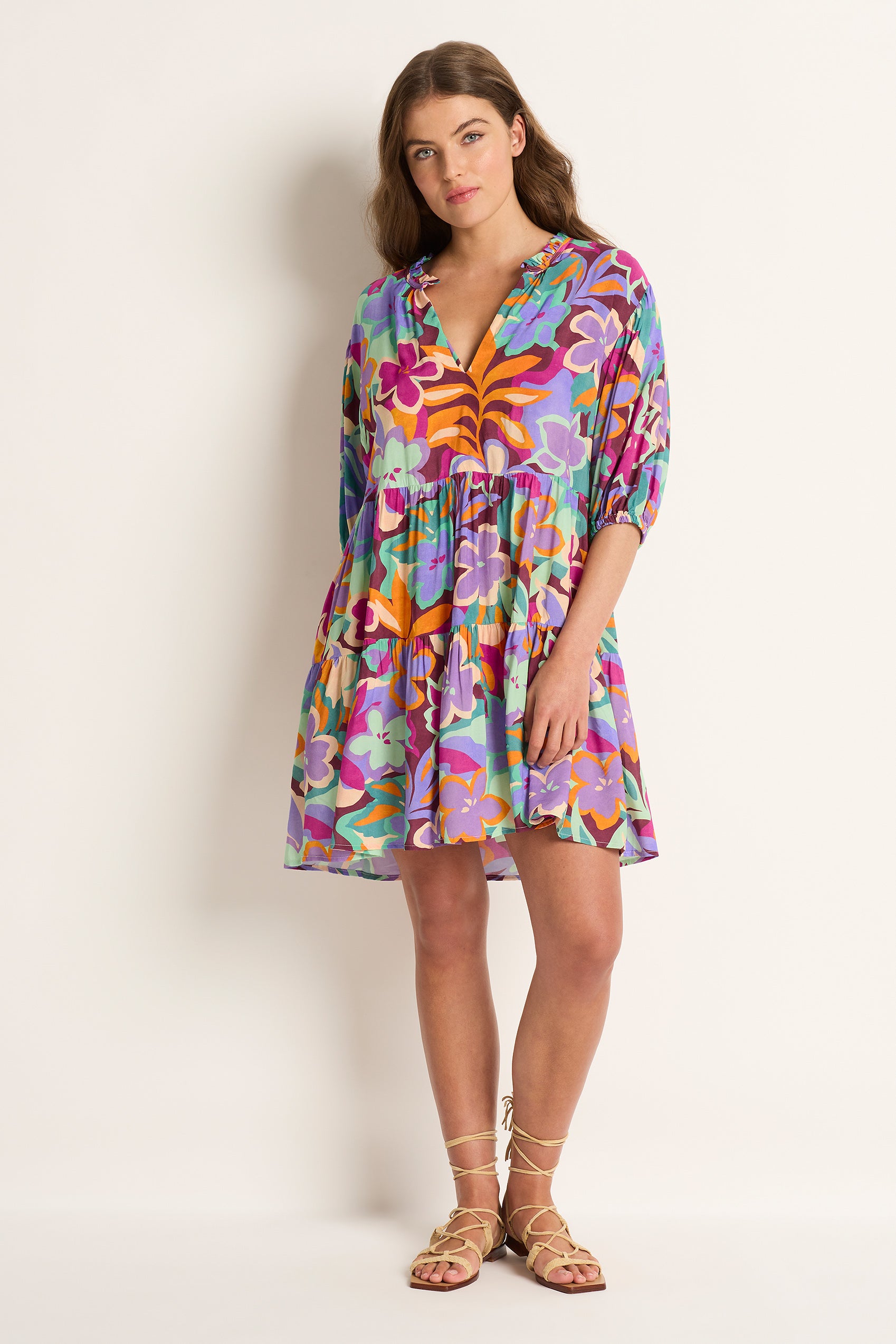 Marnie Tiered Mini Dress - Clothing - Monte & Lou