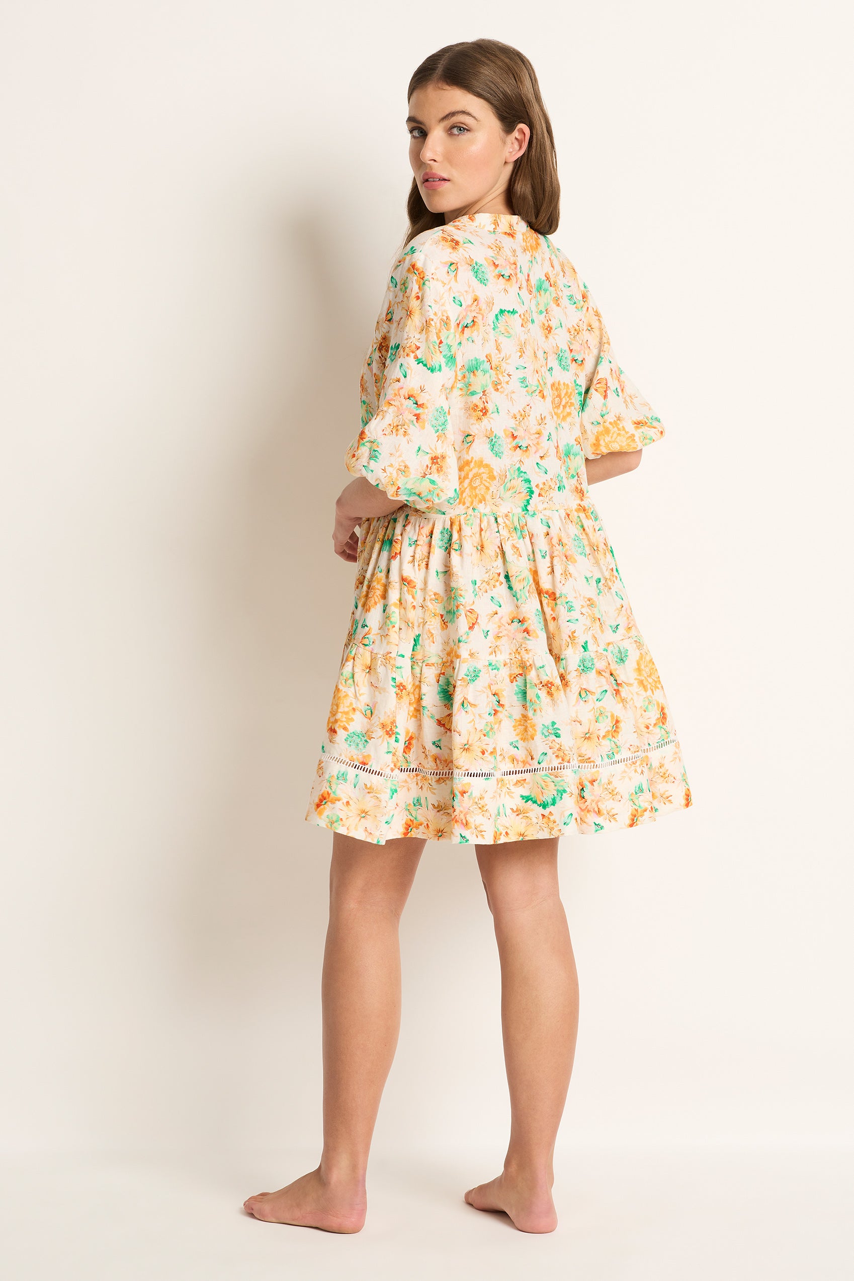Romey Linen Tiered Dress - Clothing - Monte & Lou