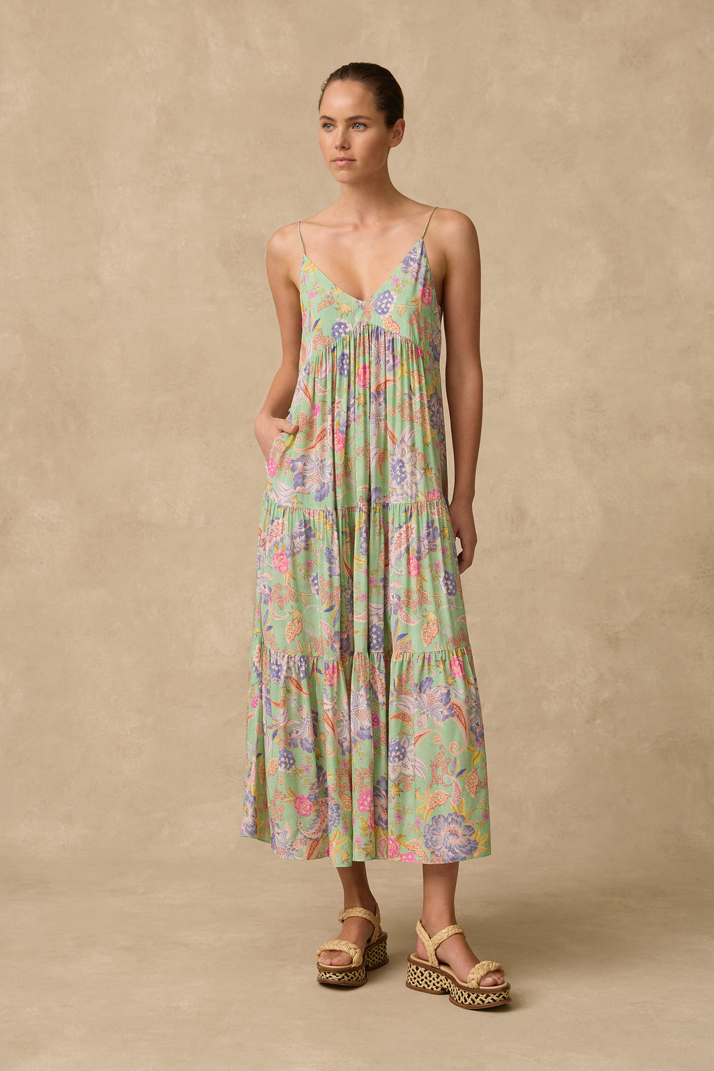 Jemma Tiered Midi Dress - Clothing - Monte & Lou