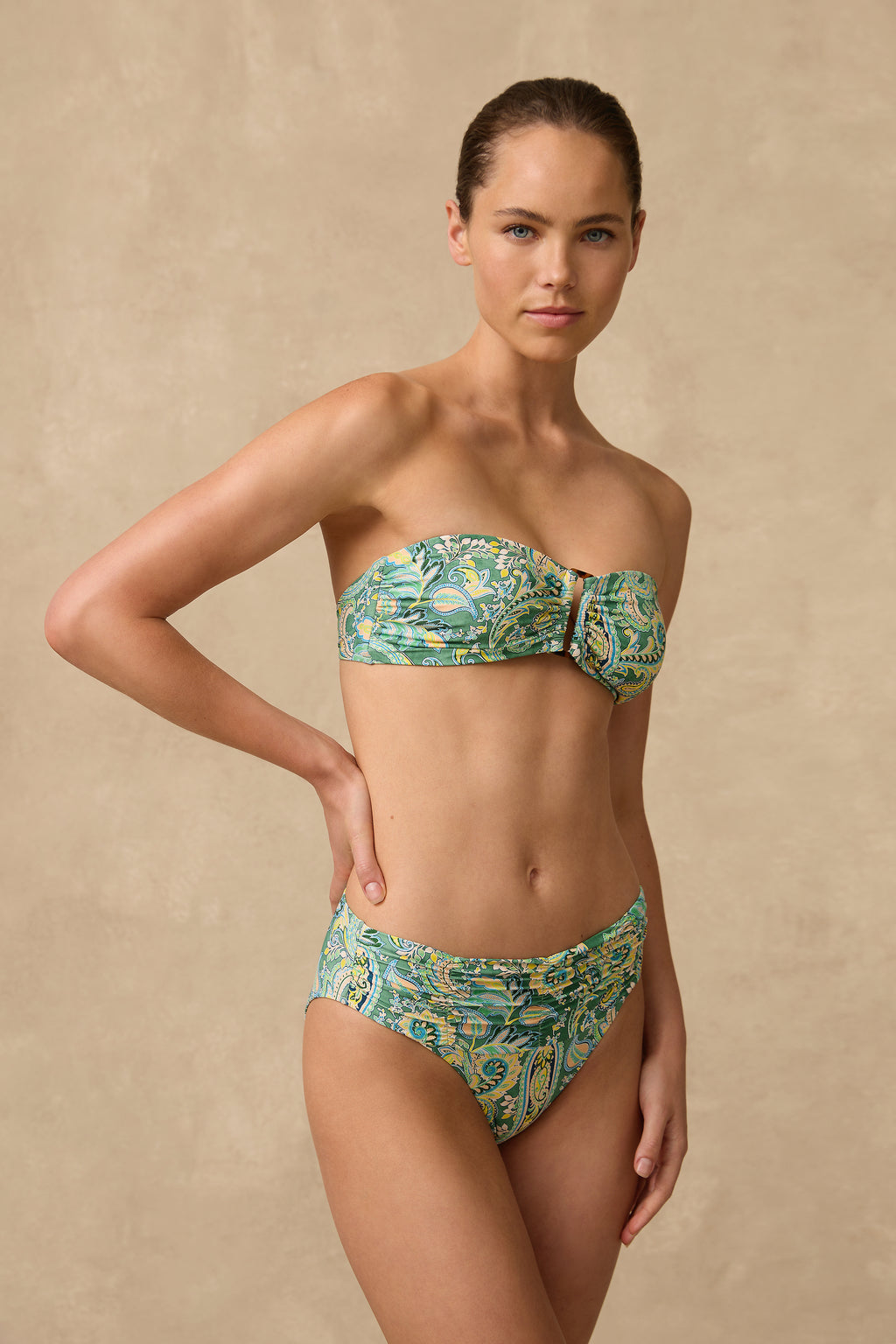 Lulu Mid Rise Ruched Pant - Bikini Bottoms - Monte & Lou