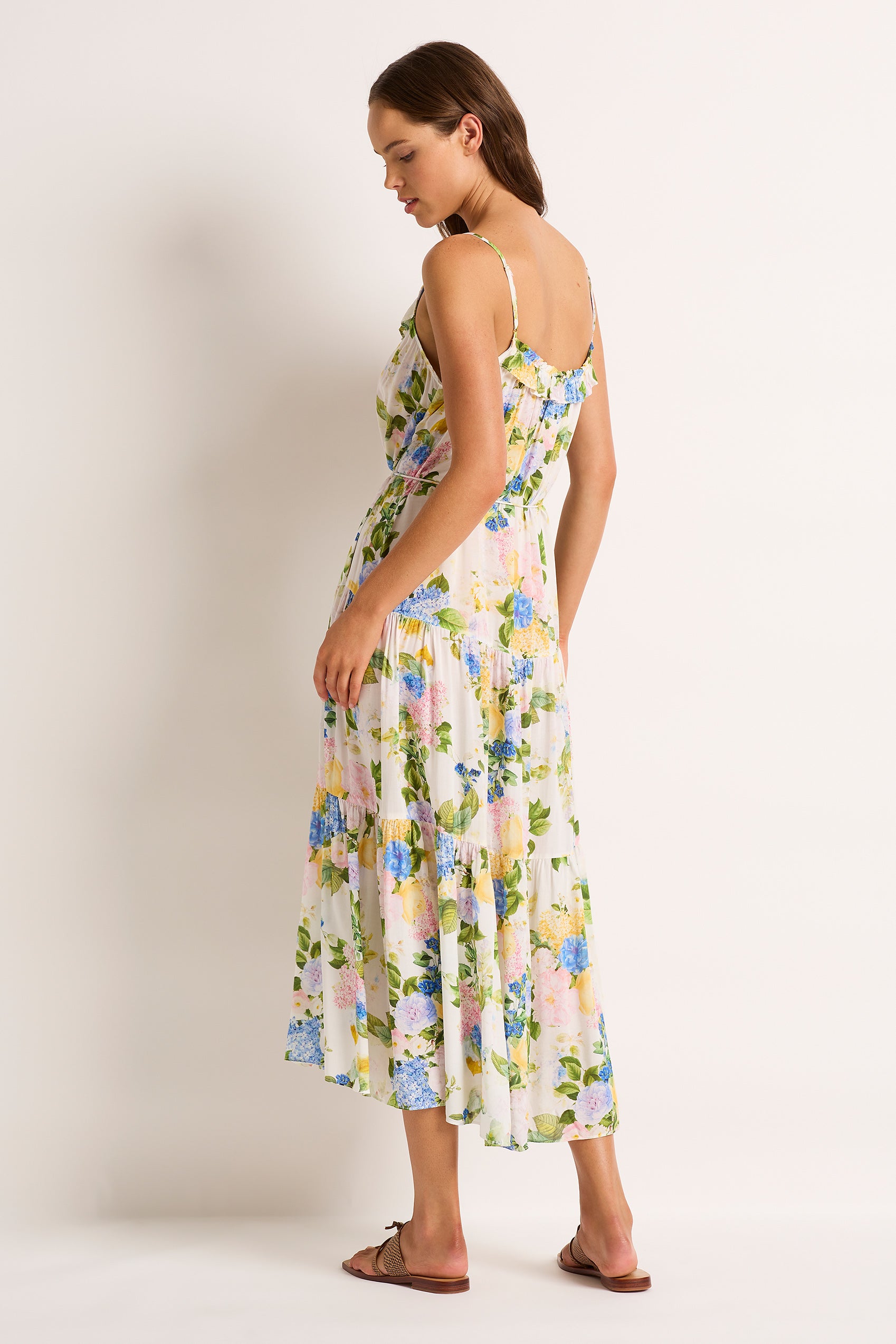 Posie Frill Tiered Midi Dress - Clothing - Monte & Lou