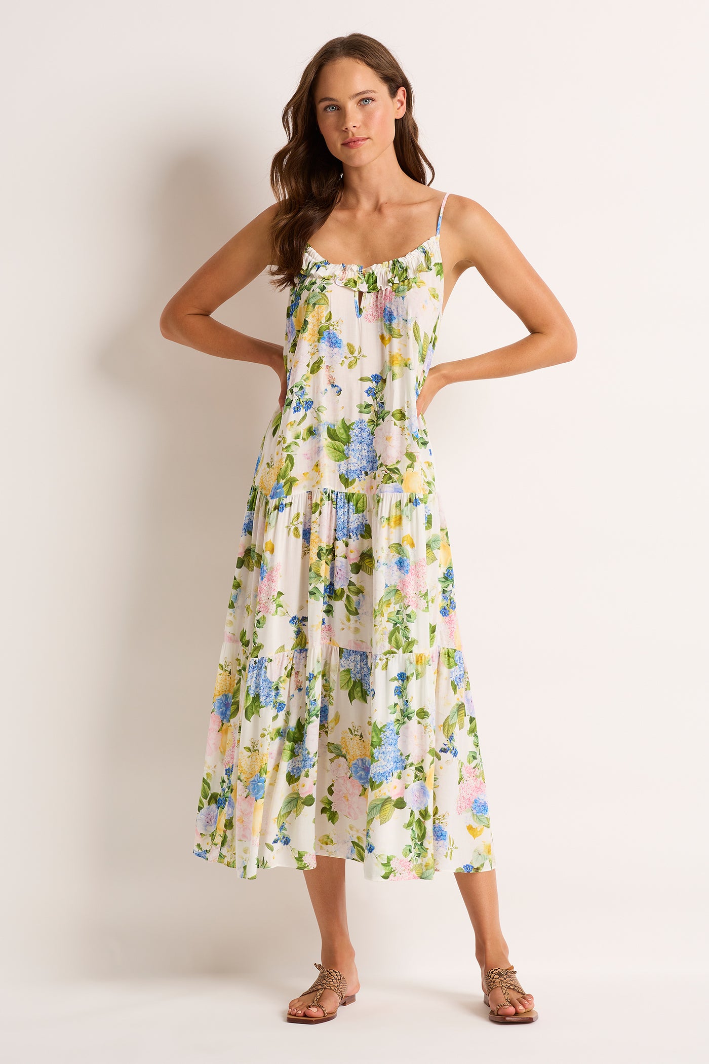 Posie Frill Tiered Midi Dress