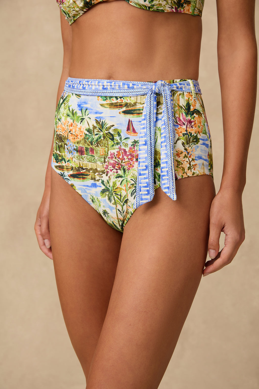Costa High Waist Belted Retro Pant