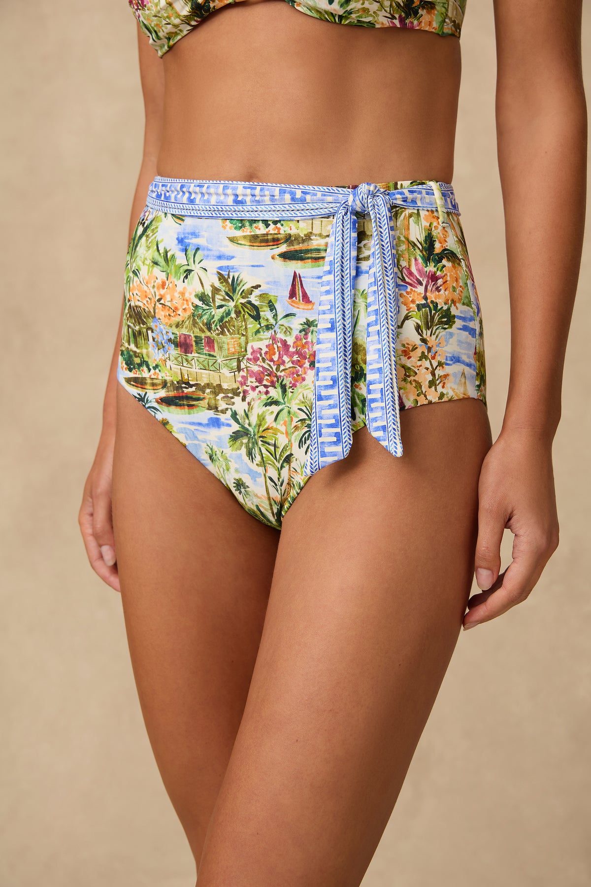 Costa High Waist Belted Retro Pant
