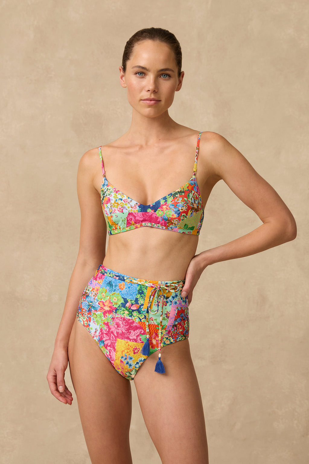 Stevie High Waist Belted Retro Pant - Bikini Bottoms - Monte & Lou