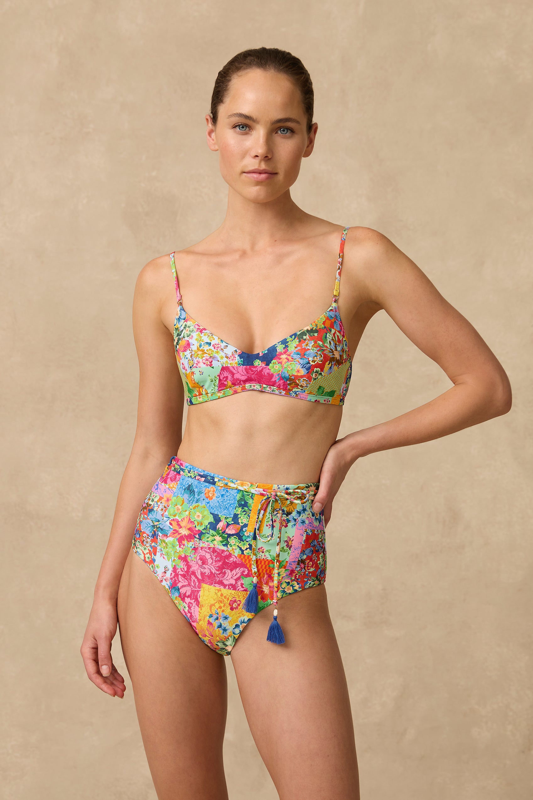 Stevie High Waist Belted Retro Pant - Bikini Bottoms - Monte & Lou