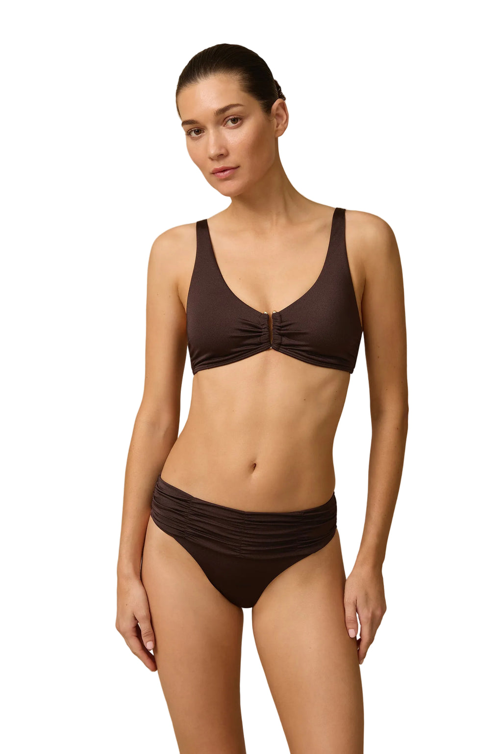 Lustre Mid Rise Ruched Pant