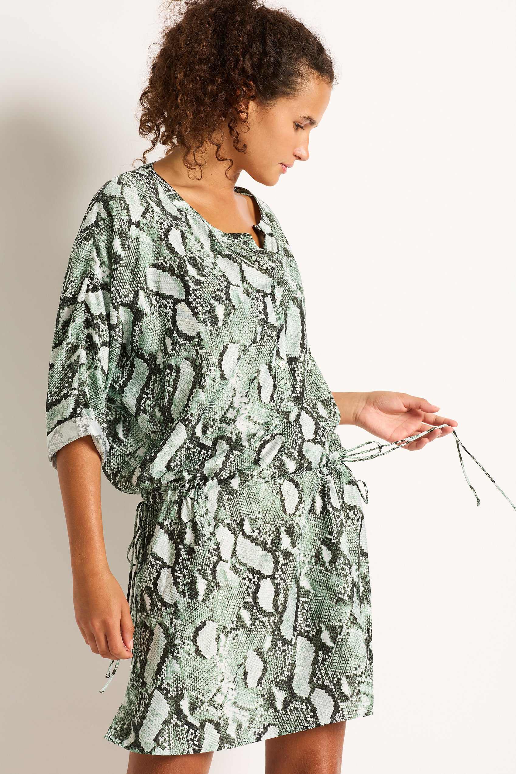 Karli 3/4 Sleeve Shirt Dress - Clothing - Monte & Lou