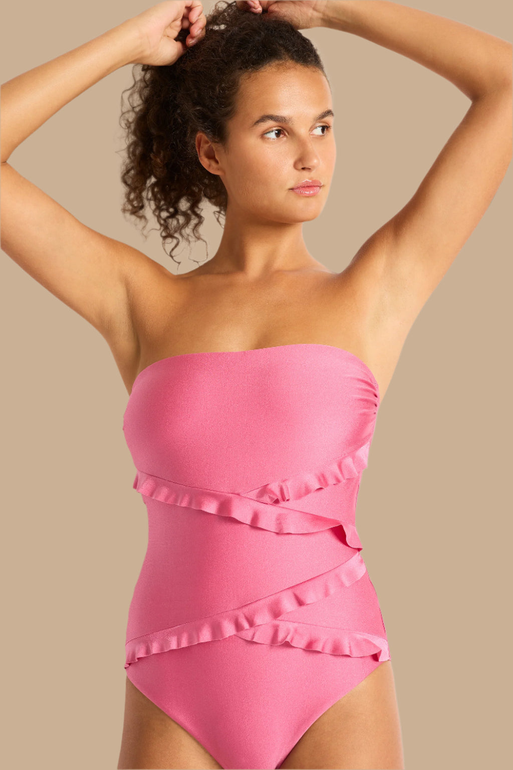 Lustre Spliced Frill Bandeau One Piece - One Piece - Monte & Lou