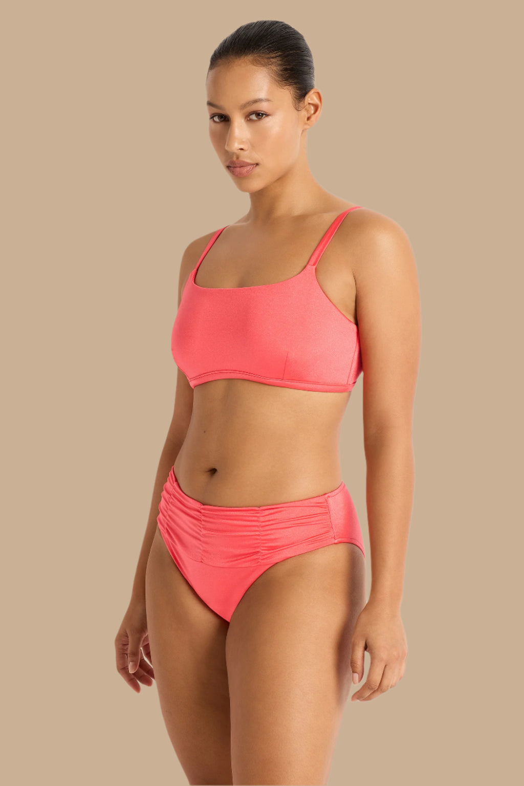 Lustre Mid Rise Ruched Pant - Bikini Bottoms - Monte & Lou