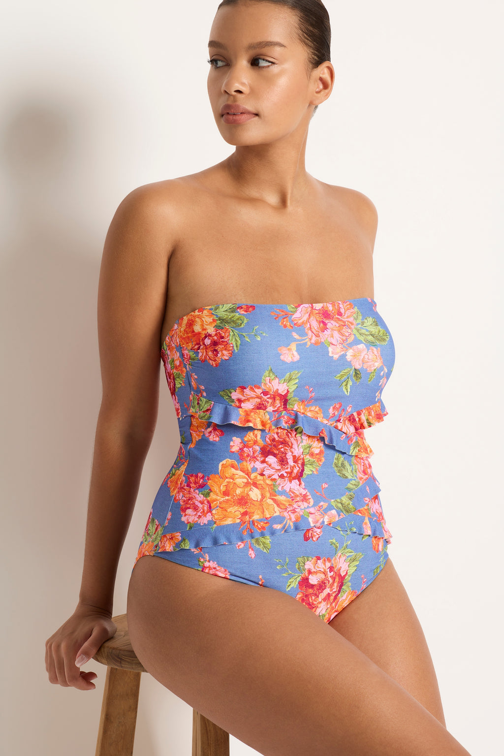 Delight Spliced Frill Bandeau One Piece - One Piece - Monte & Lou