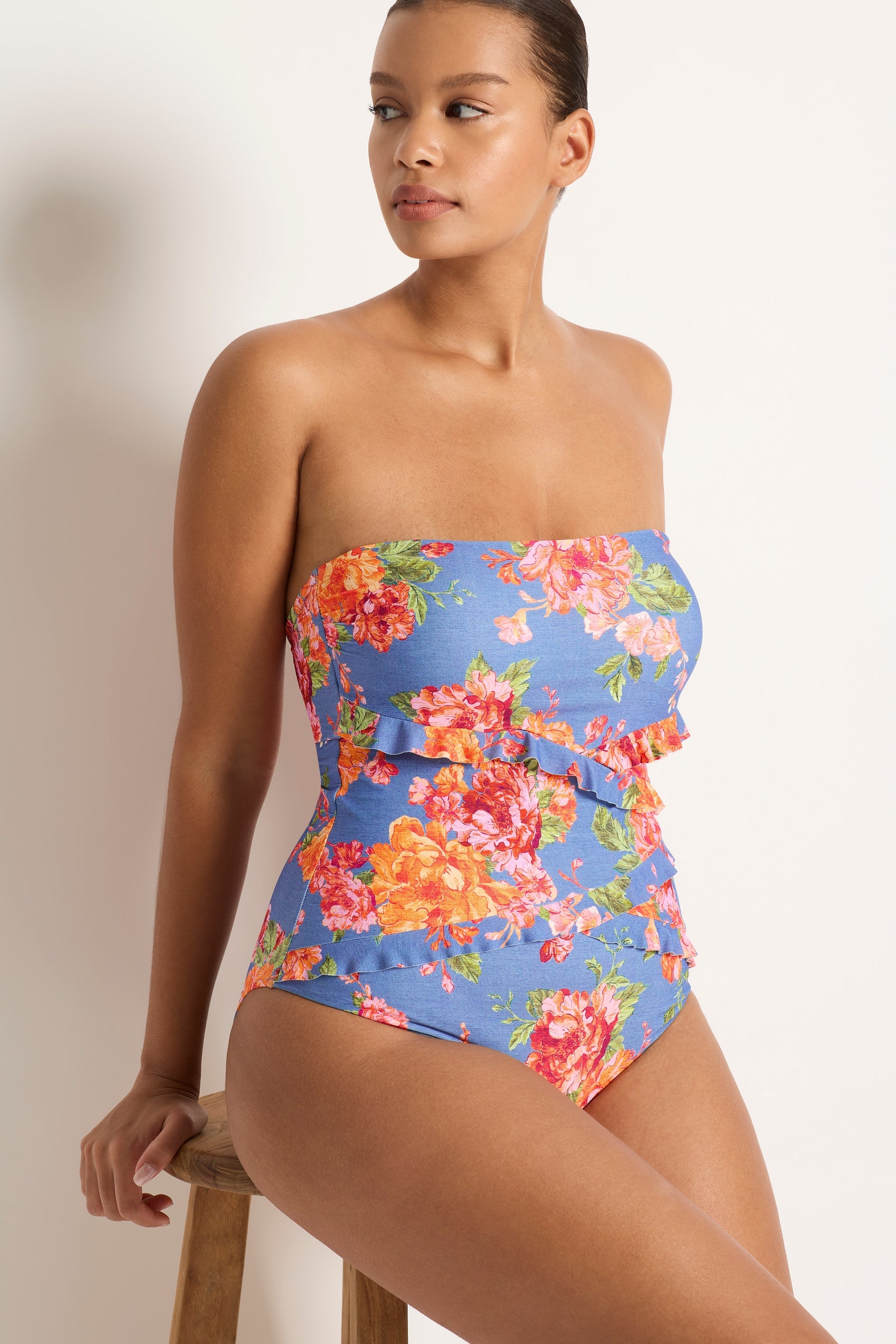 Delight Spliced Frill Bandeau One Piece - One Piece - Monte & Lou