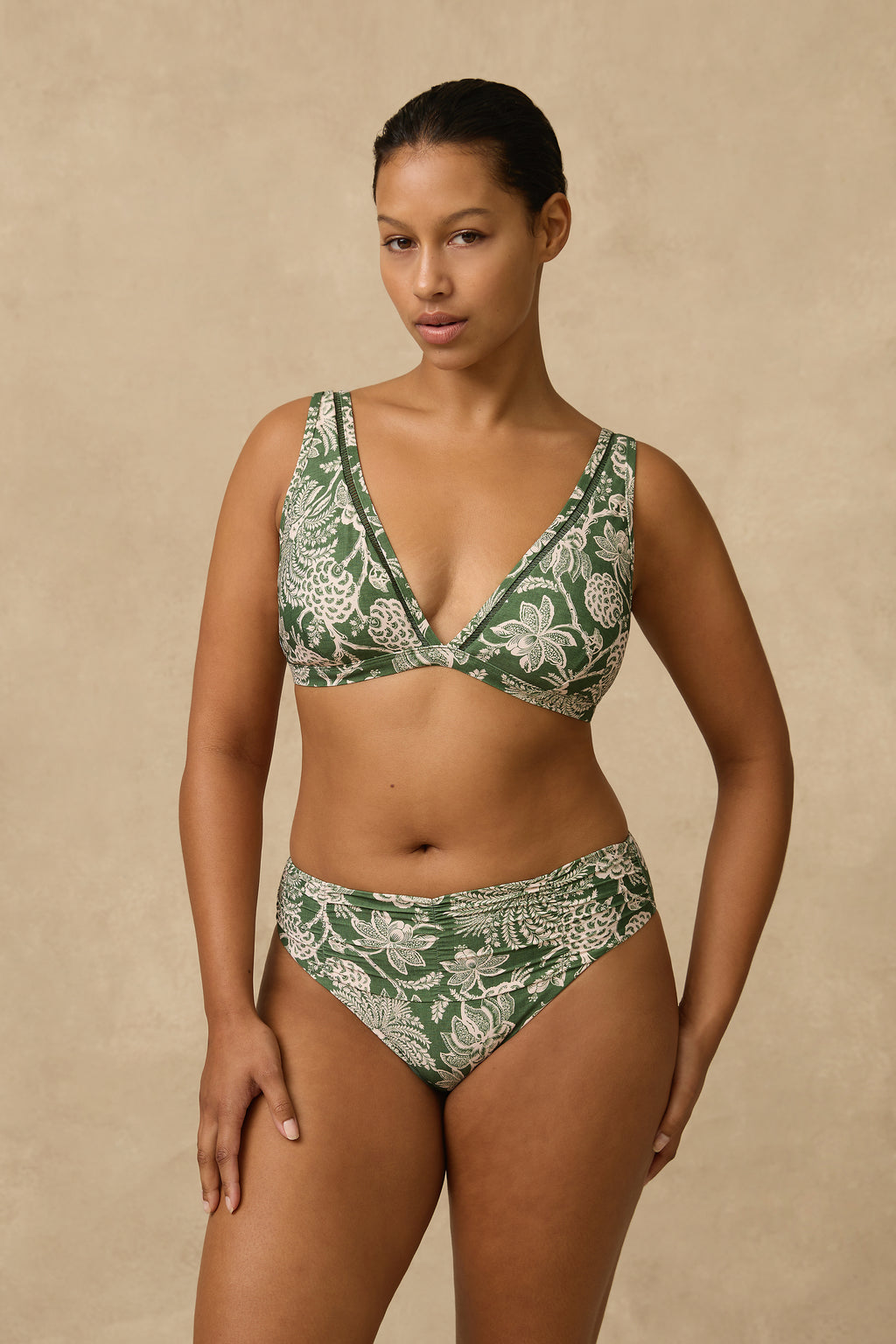 Zeni Mid Rise Ruched Pant - Bikini Bottoms - Monte & Lou