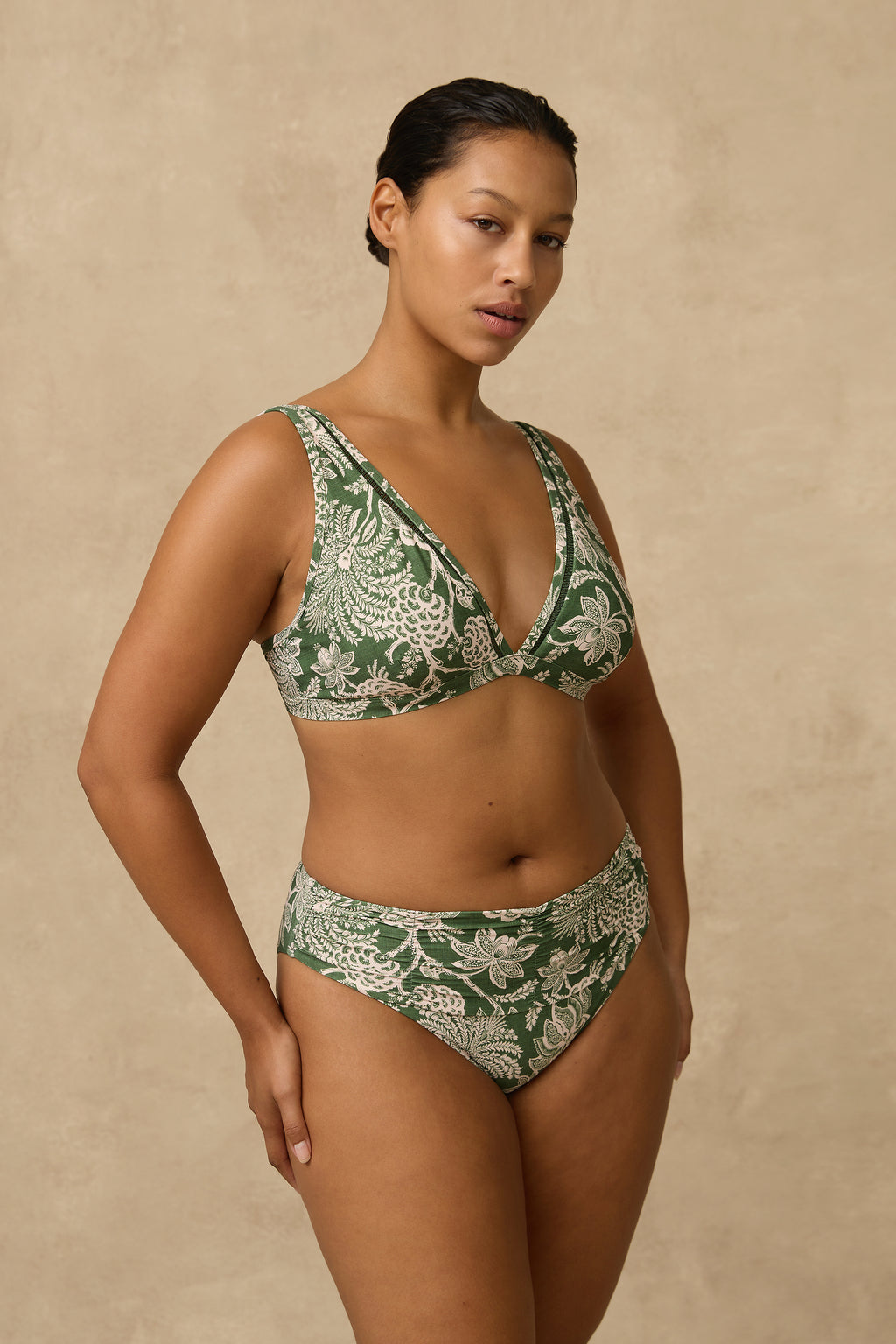 Zeni Mid Rise Ruched Pant - Bikini Bottoms - Monte & Lou