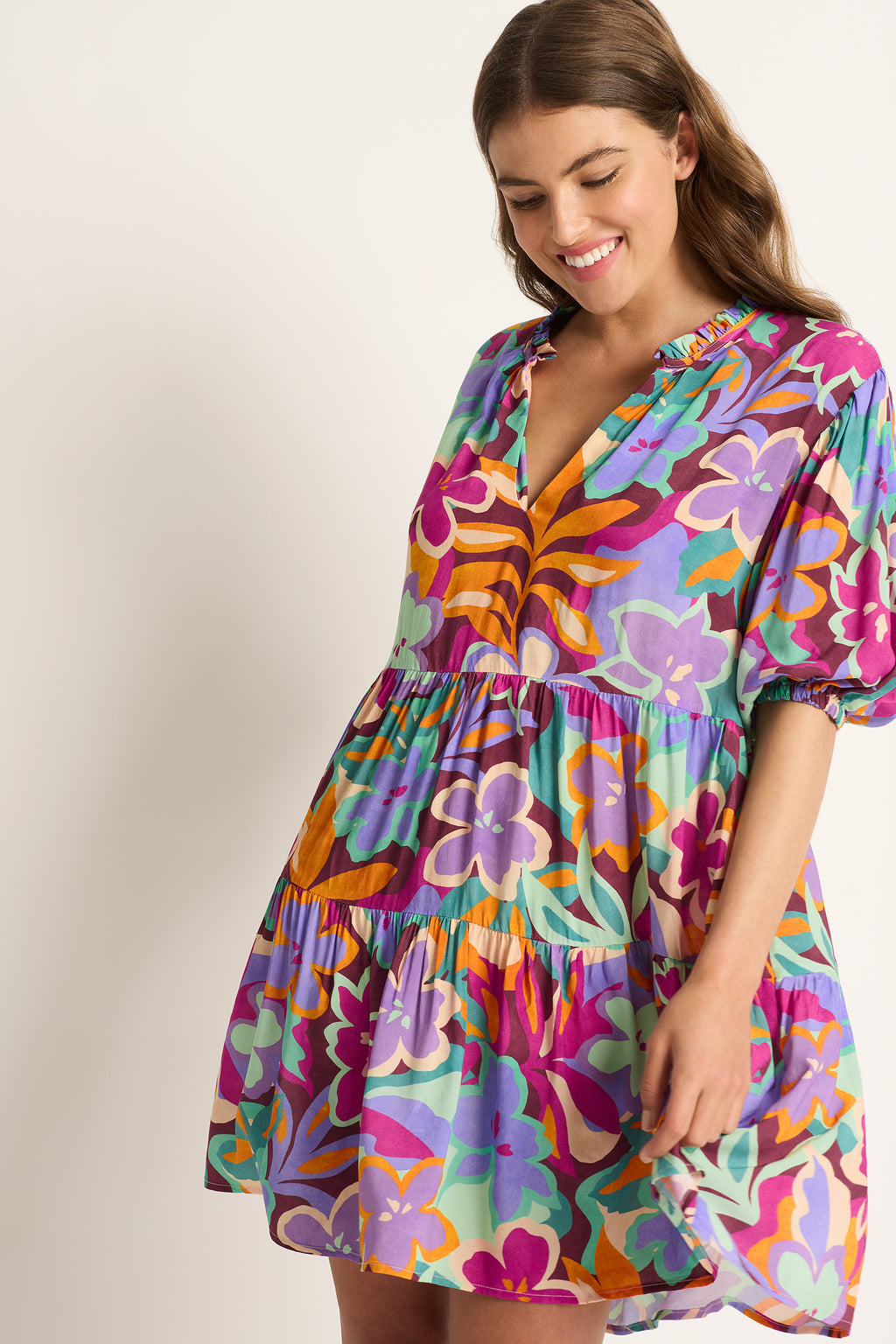 Marnie Tiered Mini Dress - Clothing - Monte & Lou