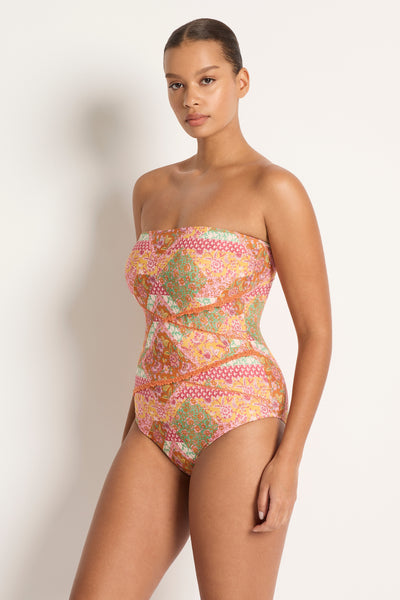 Nisha Spliced Bandeau One Piece
