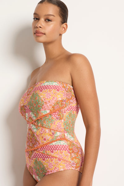 Nisha Spliced Bandeau One Piece