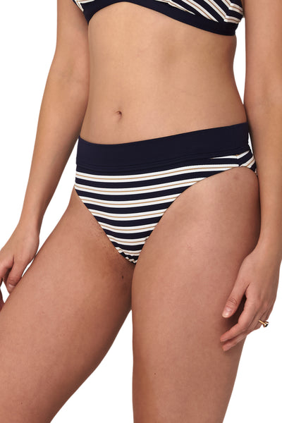 Hamilton Stripe Contrast Band High Pant - Bikini Bottoms - Monte & Lou