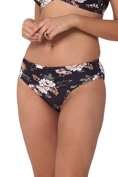 Vintage Floral Mid Rise Ruched Pant - Bikini Bottoms - Monte & Lou
