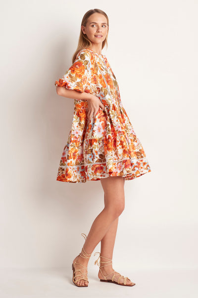 Evie Linen Tiered Mini Dress