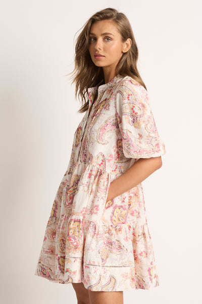 Summer Loving Linen Tiered Mini Dress