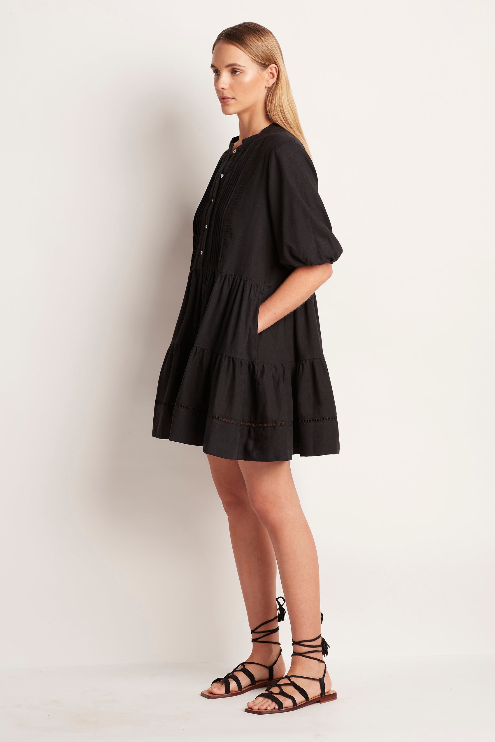 Tiered Mini Dress - Clothing - Monte & Lou