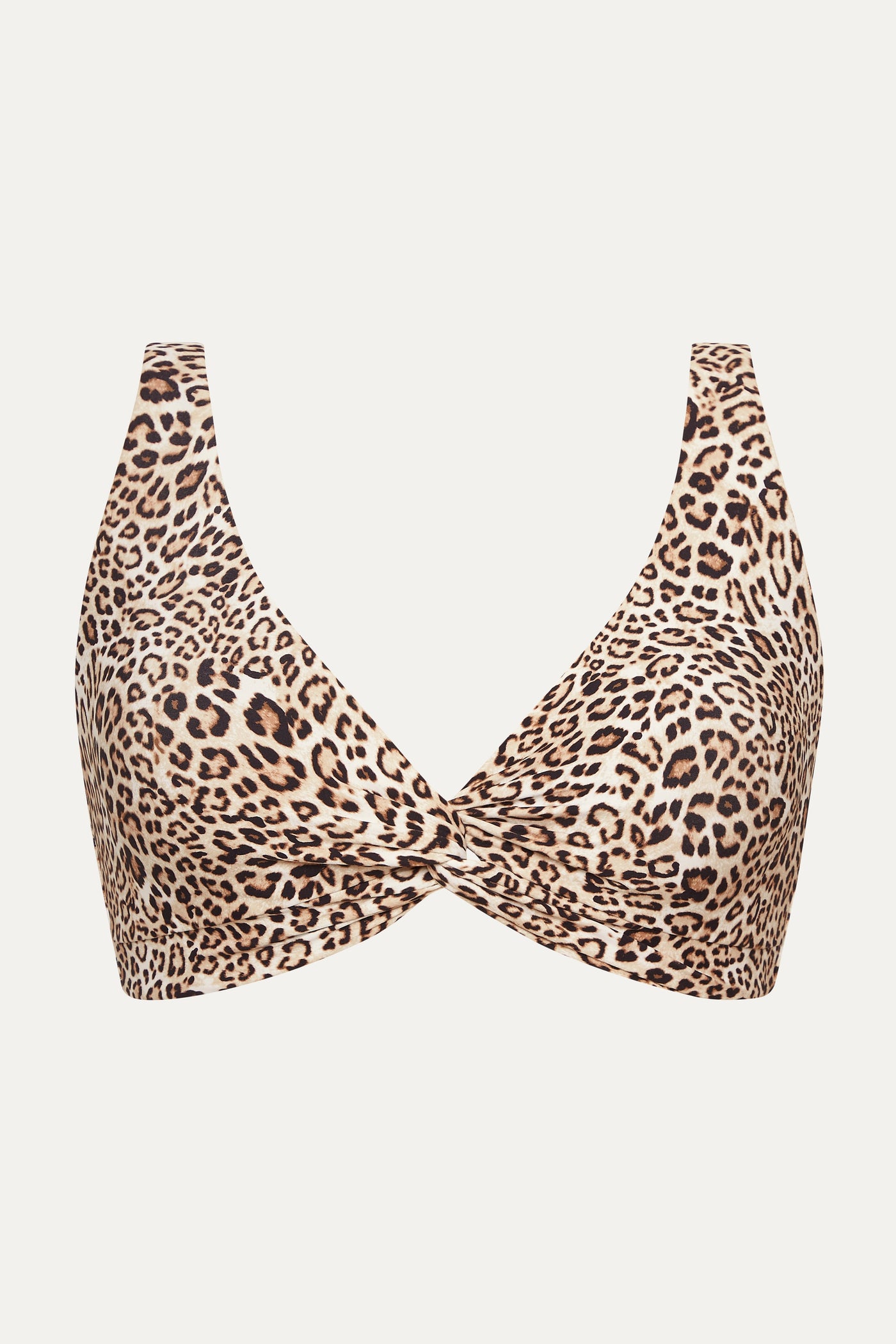 Wisdom Leopard Multi Fit Twist Crop Bikini Top